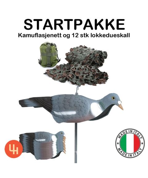 Startpakke m/12 stk dueskall & kamonett